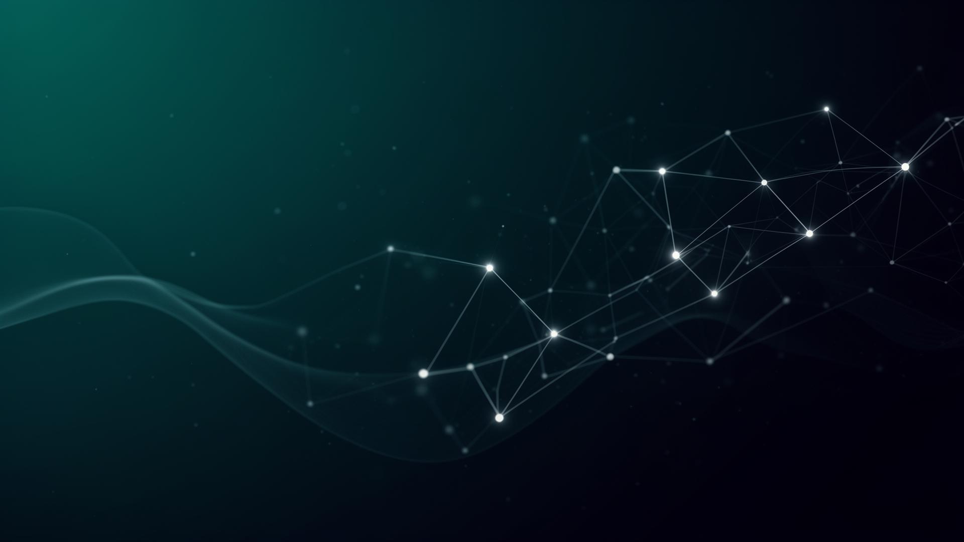 Abstract neural network in dark teal